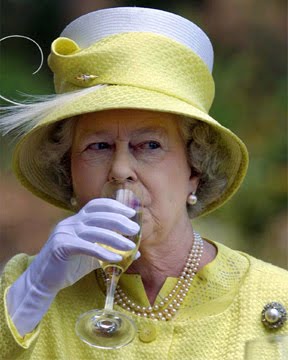 The Queen drinking