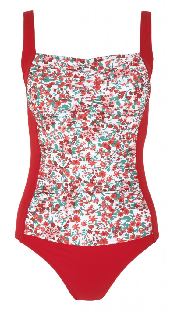 M&S Red Floral Post-Surgery Swimsuit