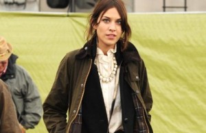 Alexa Chung in a Barbour jacket