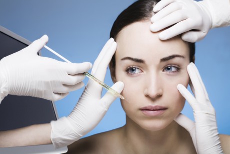 girl being injected with botox