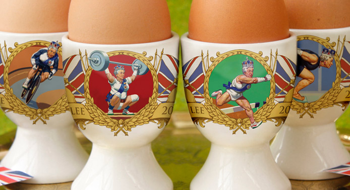 Royal Jubilee sporting egg cups