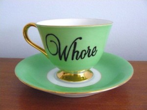 Whore cup and saucer