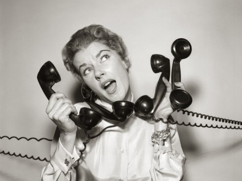 Retro woman on telephone