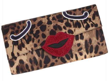H by Henry Holland leopard lips clutch