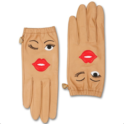 Moschino Cheap and Chic leather face gloves