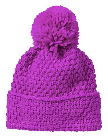 Purple bobble hat from Gap