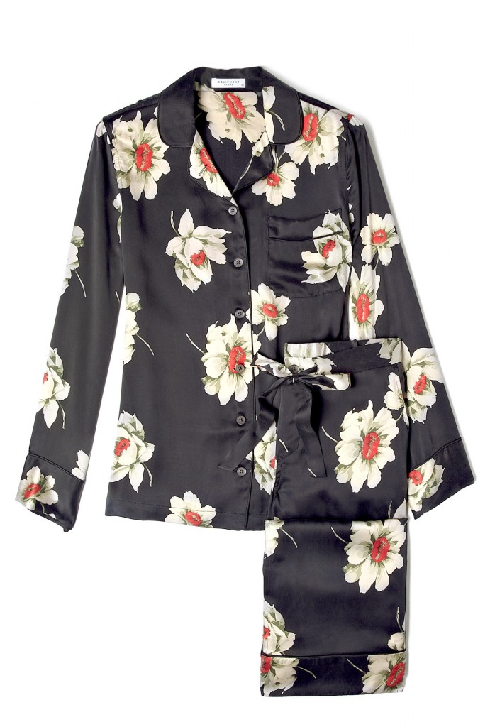 Equipment floral print silk pyjamas