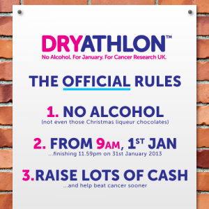 Cancer Research UK Dryathlon rules