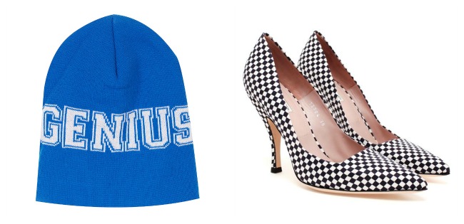 Beanie hat and heels fashion week street style