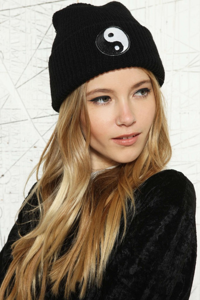 Urban Outfitters yin yang beanie hat