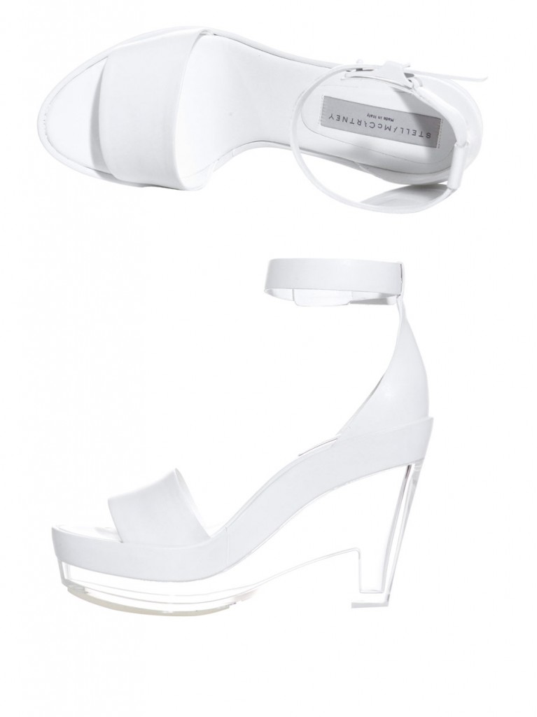 Stella white perspex wedge heels