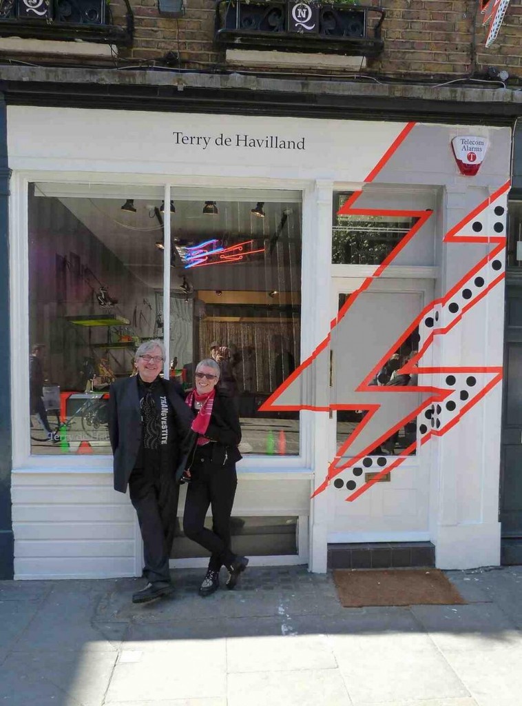 Terry and Liz de Havilland outside the Carnaby Street pop up shop