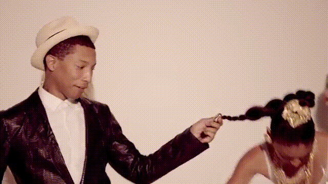 Pharrell in Blurred Lines video