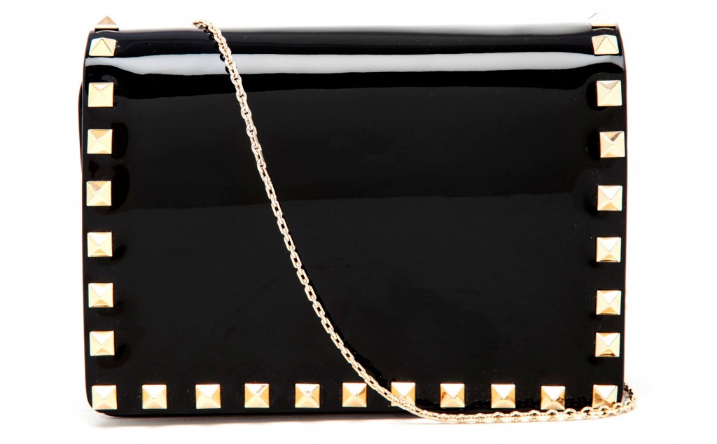 Valentino Rockstud patent leather clutch bag - images - leblow.co.uk