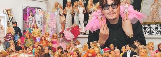 Johnny Depp collects Barbie dolls