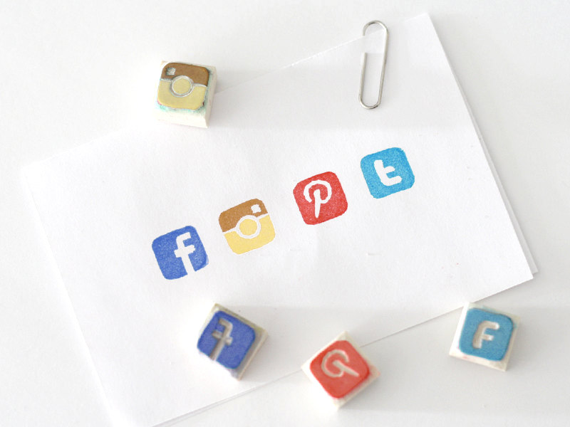social media icon rubber stamps etsy