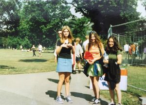 Outside Hylands Park Chelmsford for V96 festival, 1996, copyright: Natalie Wall