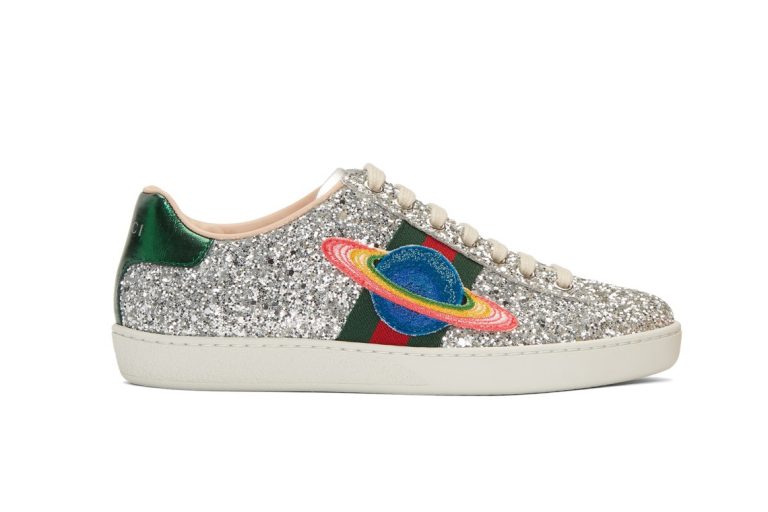 Silver Glitter Planet New Ace Sneakers